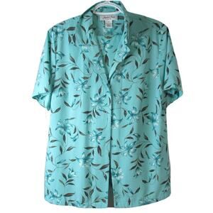 Judith Hart green floral 2 piece skirt and button down shirt